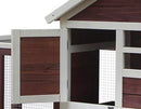 Pollaio da Giardino 122x63x92 cm Per 3 Galline in Legno Rosso e Bianco