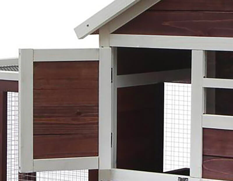 Pollaio da Giardino 122x63x92 cm Per 3 Galline in Legno Rosso e Bianco
