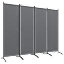 Paravento da Esterno e Interno a 4 Pannelli Pieghevole 221x50x172 cm Grigio Scuro      