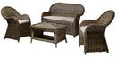 Set Salotto da Giardino in Rattan Divano 2 Poltrone e Tavolino Roymer Grigio