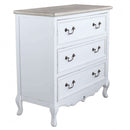 Cassettiera Cuore 3 Cassetti 80x38x80 h cm in Legno di paulownia Bianco