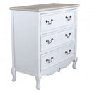 Cassettiera Cuore 3 Cassetti 80x38x80 h cm in Legno di paulownia Bianco