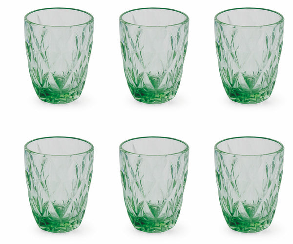 prezzo Set de 6 verres Ø8x10 cm en verre VdE Tivoli 1996 Quarzo Verdi