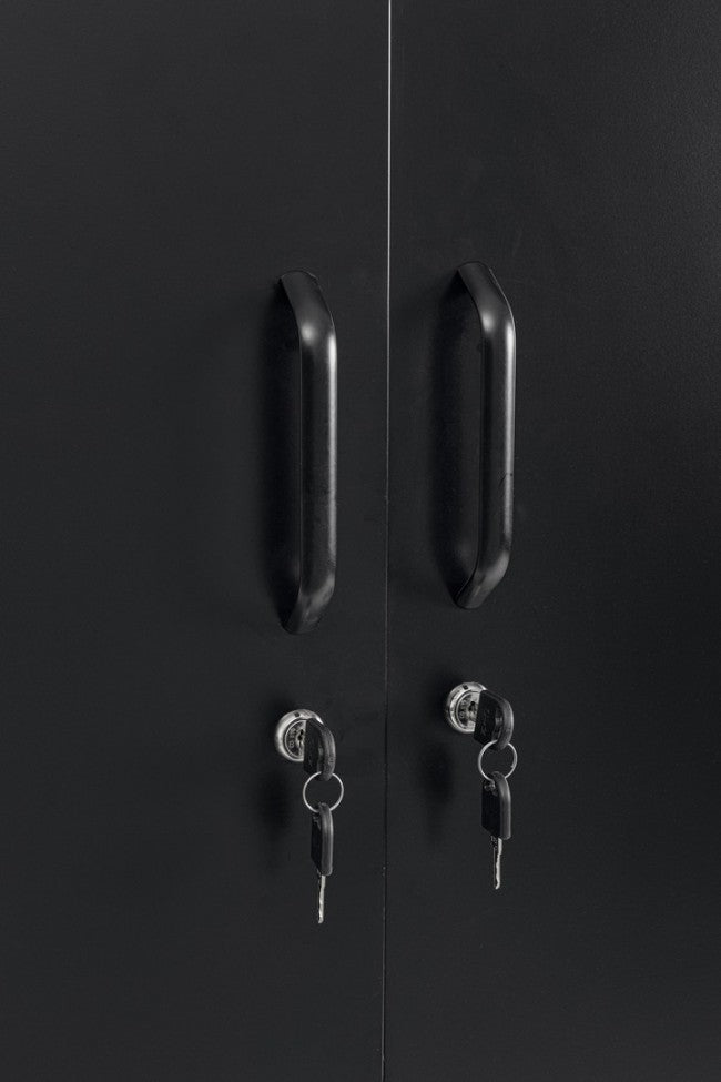 Armadio 2 Ante 50x80x185 cm Cambridge in Acciaio Nero