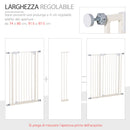 Cancelletto di Sicurezza per Cani 86x104,1 cm in Metallo e Plastica Bianco