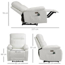 Poltrona Relax Massaggiante 93x76x98 cm con Telecomando Bianca