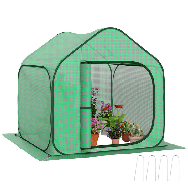 prezzo Serra a Casetta Pieghevole 150x148x148 cm con Ingresso a Cerniera Verde