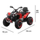 Quad Elettrico per Bambini ATV Safari Gold 24V Telecomando Rosso