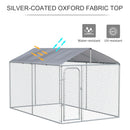 Recinto per Animali Domestici Cani Cuccioli 400x230x232 cm in Metallo Galvanizzato Argento