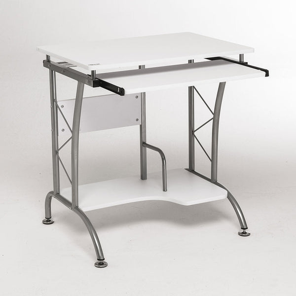 Bureau d'ordinateur PC en acier Plateau coulissant Fumer Linus Blanc prezzo