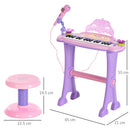 Pianola 32 Tasti con Sgabello e Microfono Karaoke Mp3 e Registratore Rosa