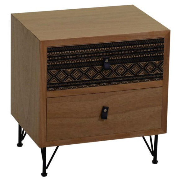 Comodino 2 Cassetti in Legno Budapest