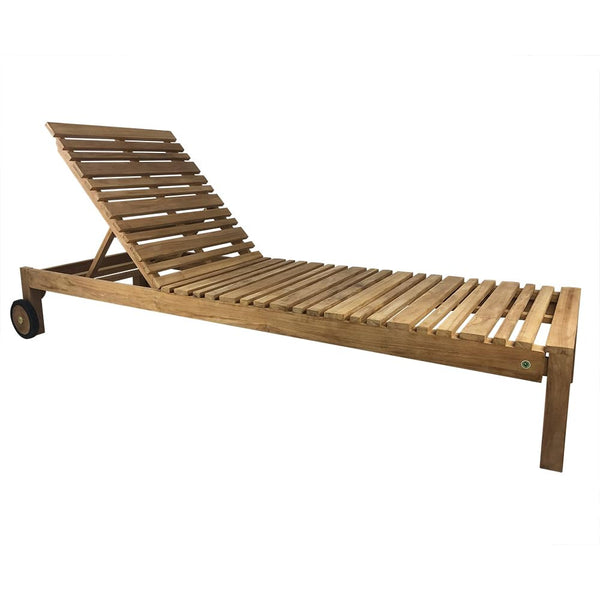 acquista Lettino Prendisole Reclinabile Elafonisi 200x65x31,5 cm a Doghe in Legno Teak