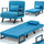 Poltrona Letto Reclinabile Chaise Lounge con Seduta Imbottita Convertibile Blu