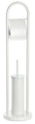 Porte-rouleau sur pied et porte-brosse WC en Acier Blanc Fadi