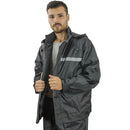 Set Antipioggia Casual Pantalone Giacca per Moto Scooter T.J. Marvin E39 Nero