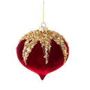 Set 4 Onion Velvet con Strass Ø10 cm Oro
