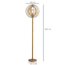 Lampada da Terra in Acciaio Colore Legno Ø38x160 cm 