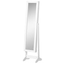 Armadio Portagioie a Specchio 35,5x30x142,5 cm Inclinazione Regolabile Bianco