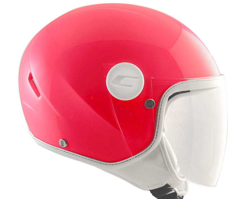 Casco Demi-Jet per Bambini Visiera Lunga CGM Magic Mono 205A Rosa Fluo Varie Misure