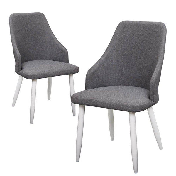 prezzo Lot de 2 Chaises Rembourrées 53x58x87 cm en Aluminium et Tissu Gris