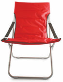 Sedia a Sdraio Imbottita Canapone Pieghevole in Metallo Soriani Rossa