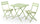 Ensemble de table basse et 2 chaises de jardin pliantes en acier vert Kraus Tiziano