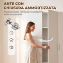 Armadio Guardaroba 109x37x180 cm con Ripiani Regolabili e Ante Soft Close in MDF e Lega di Alluminio Bianco      