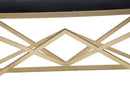 Panca Piramid 100x40x45 cm in Ferro e Spugna e Poliestere Oro e Nero