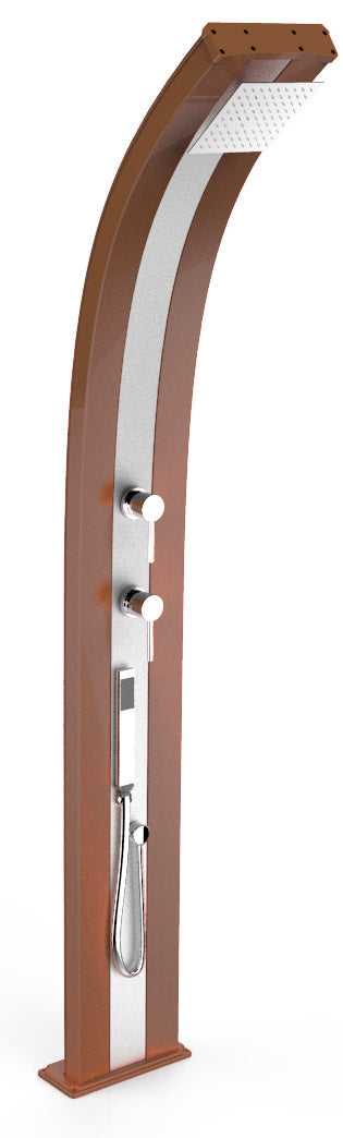 prezzo Doccia Solare da Esterno Giardino 40L Miscelatore e Doccetta Mobile Arkema Dada Fascia Inox Oro Van Gogh