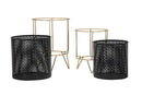 Porta Vasi Fashion Coppia Ø19,5x28-17x23 cm in Ferro Nero e Oro