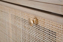 Scarpiera Paglia di Vienna 70x32x120 cm MDF e Impiallacciatura di frassino Marrone