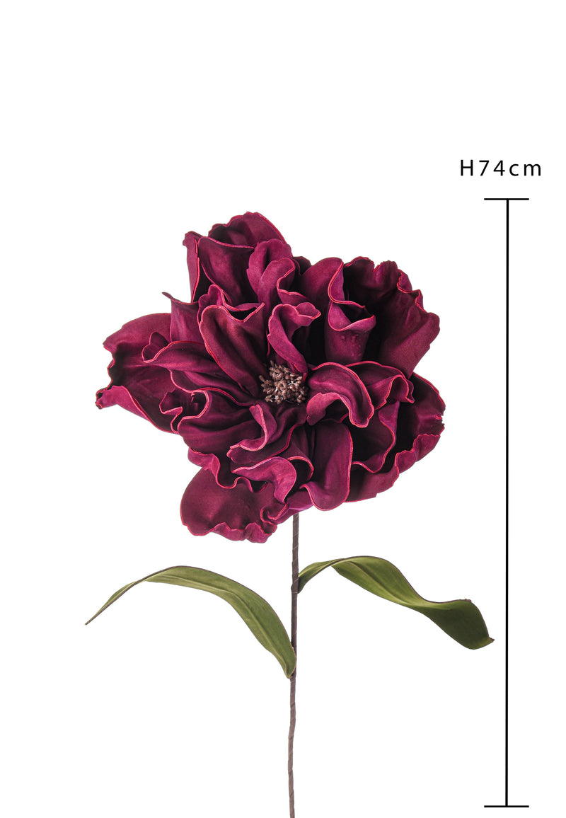 Set 2 Fiori di Peonia Artificiale Artificiale Altezza 74 cm Marrone/Ciliegia/Bordeaux