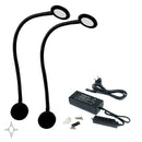 Applique Led Kuma Rotondo Braccio Flessibile Sensore Touch Luce Bianca Plastica Nero 2 Pezzi Emuca