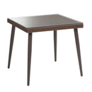 Tavolo da Giardino in Polyrattan con Vetro 90x90H77cm Adila Noce