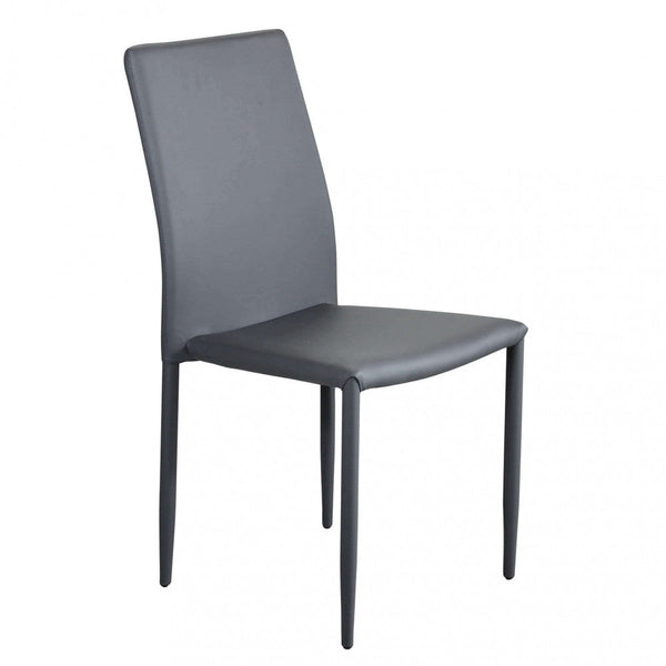 Chaise Cammie 41x50x91 h cm en simili cuir gris foncé prezzo