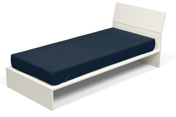 Drap de dessous avec coins et élastique de couleur unie bleu foncé sconto