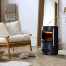 Camino Elettrico da Terra Effetto Fiamma 1800W Nero 
