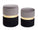 Lot de 2 poufs de rangement Polina gris-noir en tissu effet velours