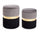 Lot de 2 poufs de rangement Polina gris-noir en tissu effet velours