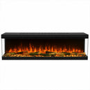 Camino Elettrico da Incasso a Parete 3 Lati Aperti 152x28x52 cm Detroit LED RGB e APP  
