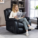 Poltrona Relax Reclinabile 87x97X100 cm con 8 Punti Massaggianti Riscaldanti e Poggiapiedi Nero