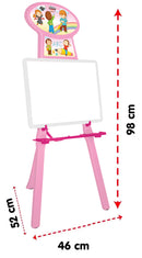 Lavagna per Bambini 52x46x98 cm con Portabicchieri Rosa