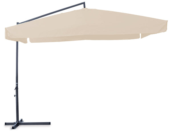 prezzo Parasol Décentralisé 3x3m Structure Acier pour Jardin Extérieur Ecru