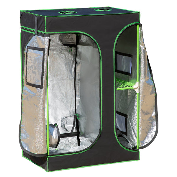 acquista Serre Hydroponique en Tissu Réfléchissant avec Aérations 90x60x135 cm Noir et Vert
