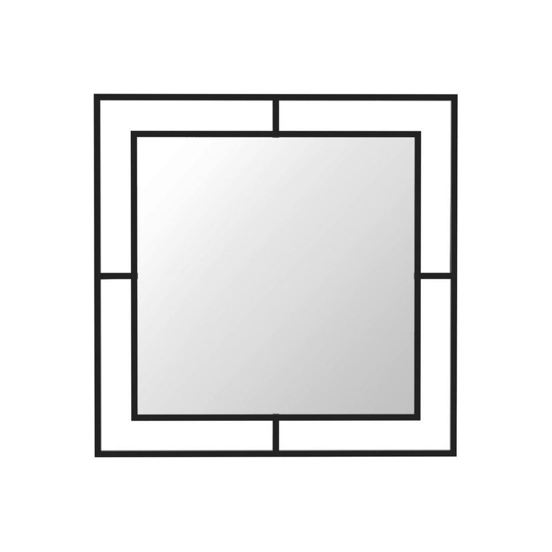 Specchio quadrato 58x58 cm Corner con doppia cornice in metallo nero