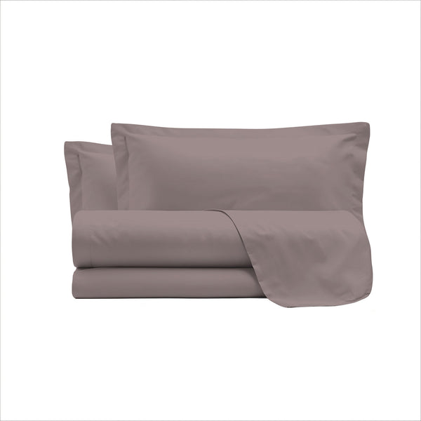 Set Lenzuola Sopra Sotto e Federe Linea Cloe in Raso di Cotone Rosa Antico Varie Misure acquista
