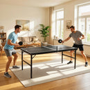 Mini Tavolo Ping Pong Pieghevole 152x76x72 cm con Rete da Gioco e Maniglia da Trasporto in Alluminio e MDF Nero      