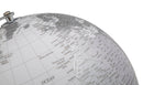 Mappamondo Bianco Ø25x34 cm in Ferro e Plastica Bianco e Argento
