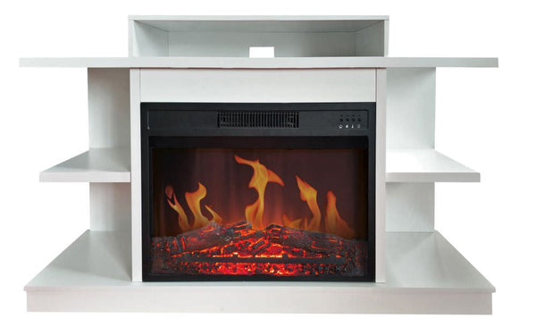 acquista Cheminée Electrique Meuble TV Effet Flamme 2000W Chemin'Arte Fuji Blanc TV